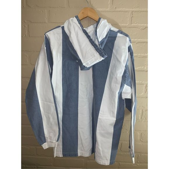 Vintage 1990s FLUID striped hoodie LARGE  - Picture 3 of 11